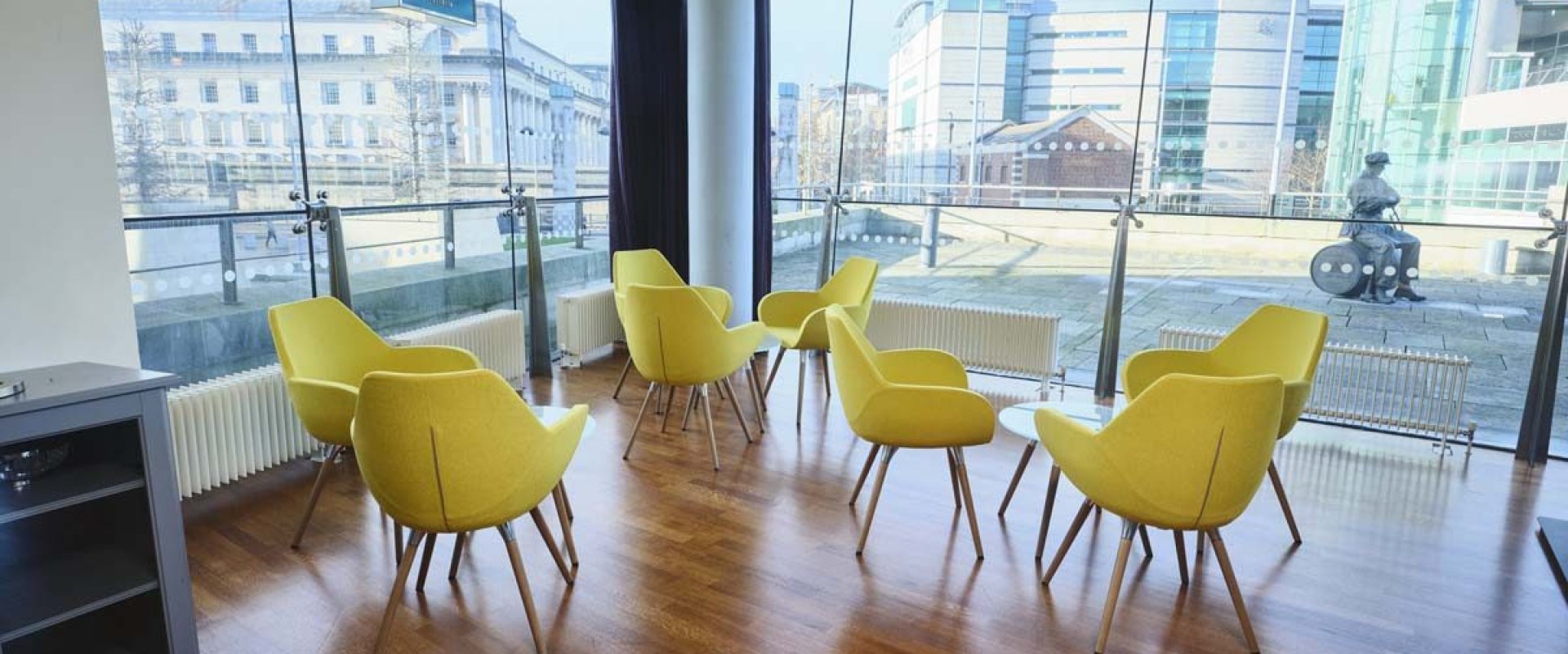 ICC Belfast Arc Bar overlooking Arc terrace