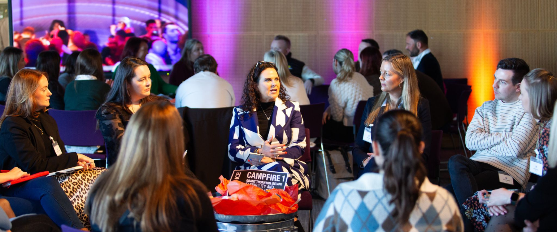 ICEXTRA delegates engaging in campfire sessions during the event in Hall 2
