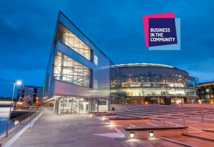 ICC Belfast venue with Business in the Community logo in the right corner