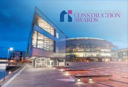 Image of ICC Belfast venue with CEFNI awards logo