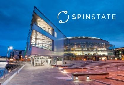 Image of venue with logo in right hand corner