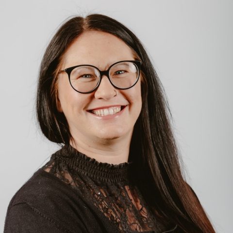 Senior Production Manager, Danielle Reid photographed with white background