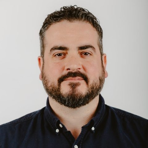 Sean Morales photographed with a white background.