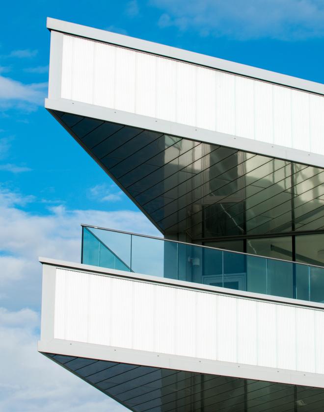 Exterior of ICC Belfast, balcony