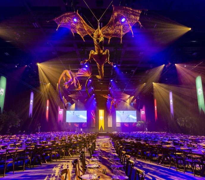 ICC Belfast, AstraZeneca gala dinner set up, January 2020