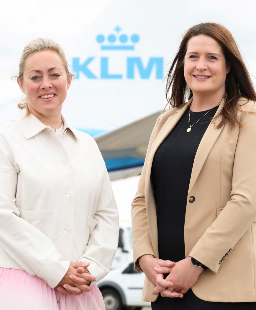 Katy Best, Chief Commercial Officer at Belfast City Airport, and Helen McGorman, Head of Stakeholder Engagement NI at Tourism Ireland photographed together.