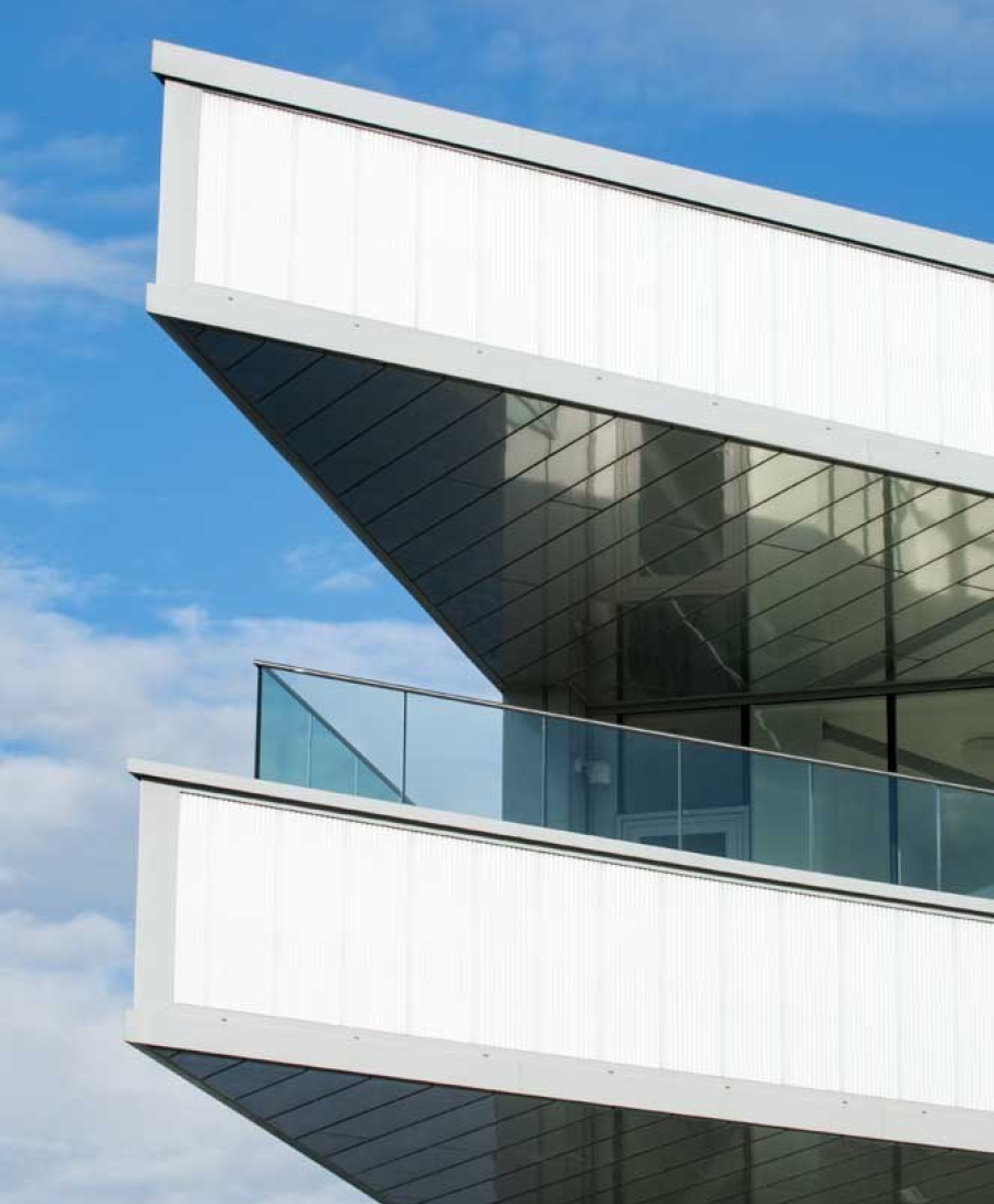 Image is an exterior image of ICC Belfast balcony area.