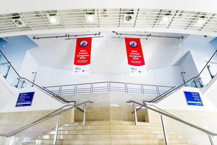 ICC Belfast Cityside Concourse performance platform branding