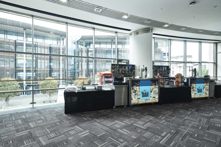 ICC Belfast, mobile bar set up in Gallery 1