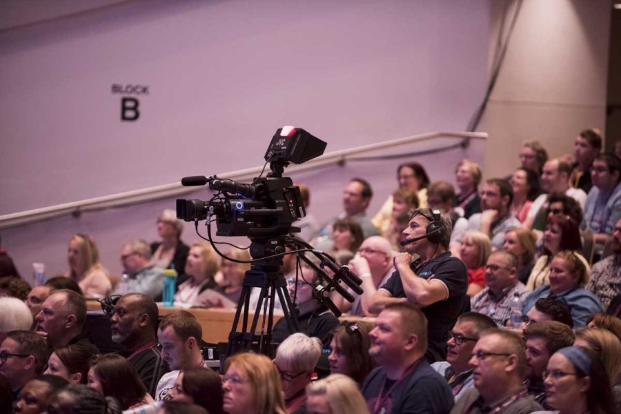 Main Auditorium audience with filming in progress